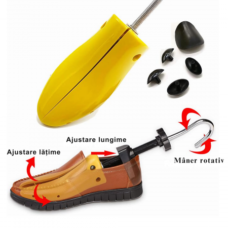 1 San/Calapod Reglabil VarioShop® - Marimea 39-43, Pentru Largit si Alungit Pantofi, Universal/Pentru Toate Tipurile de Pantofi si Incaltaminte, Unisex, Calitate Premium, Material Plastic + Cupru Meta [25]