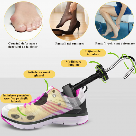 1 San/Calapod Reglabil VarioShop® - Marimea 39-43, Pentru Largit si Alungit Pantofi, Universal/Pentru Toate Tipurile de Pantofi si Incaltaminte, Unisex, Calitate Premium, Material Plastic + Cupru Meta [24]