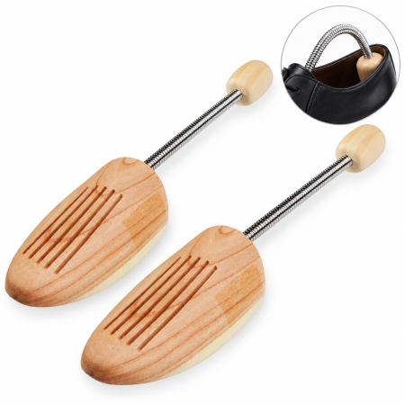 Ingrijire incaltaminte si accesorii - Set 2 sanuri pentru pantofi 39-41 VarioShop®, pentru pastrarea formei incaltamintei, constructie flexibila, parte frontala din lemn, crem