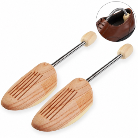 Ingrijire incaltaminte si accesorii - Set 2 sanuri pentru pantofi 42-46 VarioShop®, pentru pastrarea formei incaltamintei, constructie flexibila, parte frontala din lemn, crem