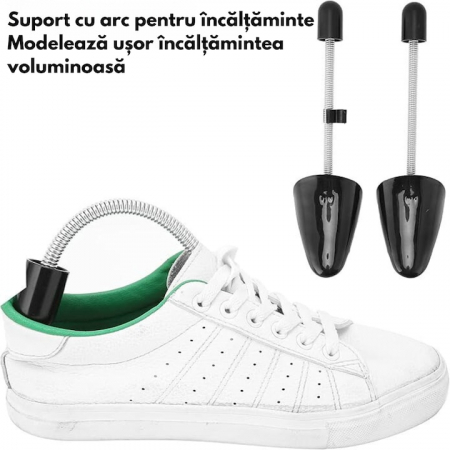 Set 2 Sanuri Reglabile Marime 37 - 42 VarioShop®, Arc Flexibil, Universal, Pentru Largit si Alungit Pantofi, Pentru Toate Tipurile de Pantofi si Incaltaminte, ABS / Otel, 26.5 X 7.5 cm, Negru [3]