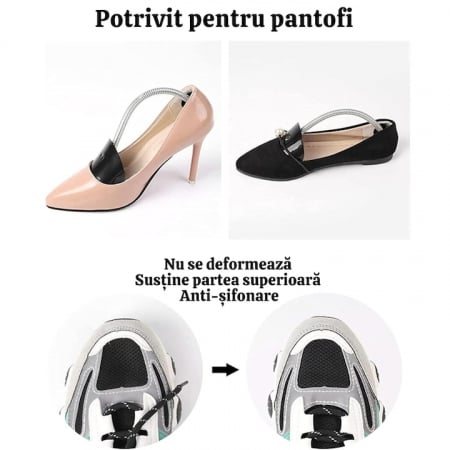 Set 2 Sanuri Reglabile Marime 37 - 42 VarioShop®, Arc Flexibil, Universal, Pentru Largit si Alungit Pantofi, Pentru Toate Tipurile de Pantofi si Incaltaminte, ABS / Otel, 26.5 X 7.5 cm, Negru [4]