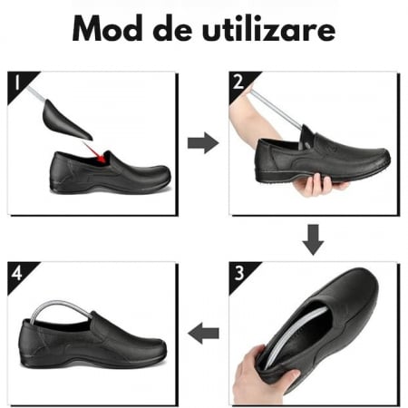Set 2 Sanuri Reglabile Marime 37 - 42 VarioShop®, Arc Flexibil, Universal, Pentru Largit si Alungit Pantofi, Pentru Toate Tipurile de Pantofi si Incaltaminte, ABS / Otel, 26.5 X 7.5 cm, Negru [6]