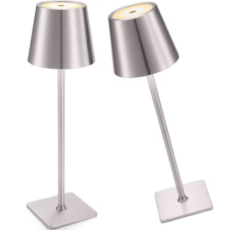 Iluminat & Decor - Set 2 x Lampa de masa touch led incarcabila VarioShop®, veioza ambientala cu control tactil, functie de schimbare a intesitatii, 3 temperaturi de culoare cald, neutru, rece, 5 W