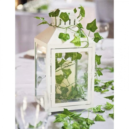 Set 3 ghirlande decorative VarioShop®, Model Iedera Artificiala, 81 Frunze/Ramura, Lungime 6.3 m, Inaltime 2.1m, Interior/Exterior, Usor de Fixat, Plastic, Verde [11]
