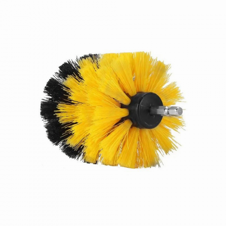 Set 3 perii curatare VarioShop®, cu adaptor pentru bormasina/autofiletanta, din fibre de nailon, Galben [28]