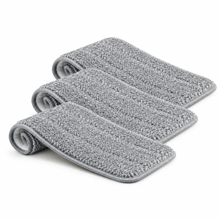 Maturi, Mopuri si galeti - Set 3 rezerve pentru mop plat VarioShop®, pentru curatarea podelelor, prindere velcro, material absorbant, 33 x 12 cm, gri