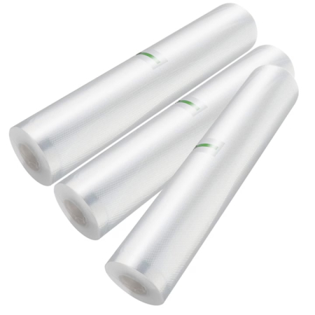 Aparate de vidat - Set 3 role pungi de vidat gofrate VarioShop®, 28 x 600 cm, pentru aparat de vidat alimente, potrivit pentru carne, legume, fructe