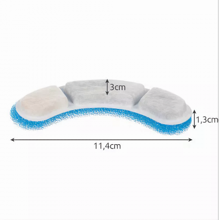 Set 4 Filtre VarioShop® pentru Dispenser De Apa Automat Destinat Animalelor de Companie, Format Din 3 Strauri, Purificare, Ionizare, Carbon Activ, Dimensiune 11, 4 x 3 x 1, 3 cm [60]