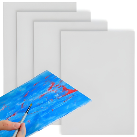 Seturi pictura si desen - Set 4 panze pictura   VarioShop® 30x40 cm, panza bumbac amorsata, suport rigid MDF, ideale pentru acrilic, ulei si tehnici mixte