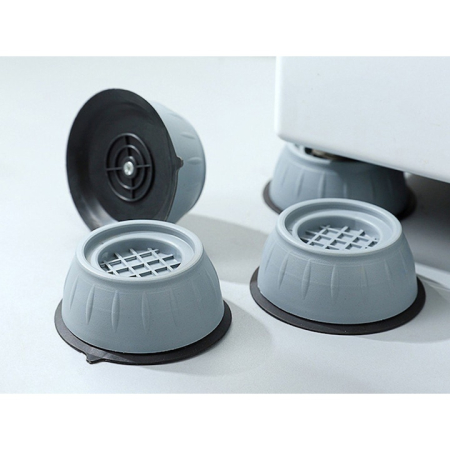 Masini de spalat rufe si accesorii - Set 4 picioruse antivibratii universale VarioShop®, zgomotul si protejeaza podeaua, pentru masini de spalat, uscatoare sau frigidere, Gri