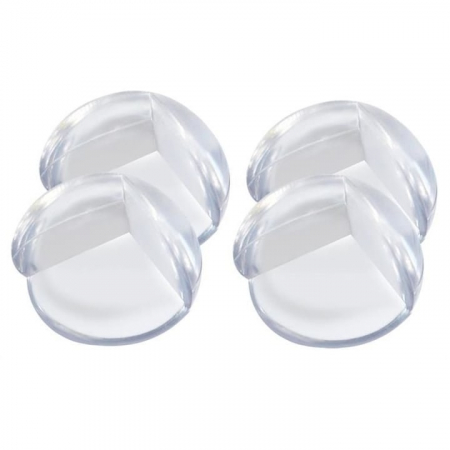 Set 4 protectii colturi pentru mobilier VarioShop®, autoadezive, silicon, compatibilitate universala, siguranta pentru copii, Transparent [15]