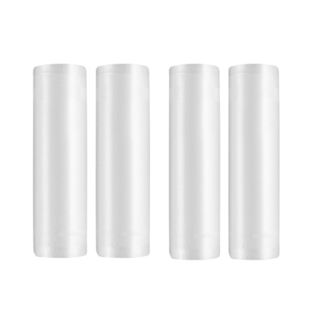 Aparate de vidat - Set 4 role pungi de vidat gofrate VarioShop®, 28 x 600 cm, pentru aparat de vidat alimente, potrivit pentru carne, legume, fructe reutilizabile, rezistente, sous vide, lavabile