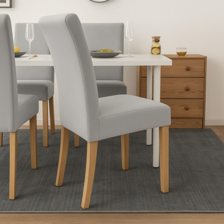 Casa & Bucatarie - Set 6 huse universale pentru scaune VarioShop®, catifea elastica, confort, protectie si eleganta, gri deschis