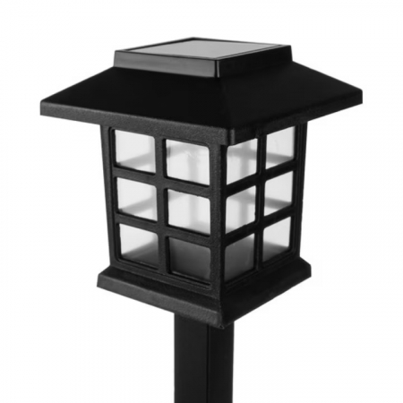Set 6 lampi solare de gradina VarioShop®, LED, senzor de lumina, protectie IP44, ecologic, 37 x 8.5 x 8.5 cm, Negru [7]