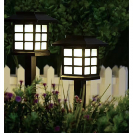 Set 6 lampi solare de gradina VarioShop®, LED, senzor de lumina, protectie IP44, ecologic, 37 x 8.5 x 8.5 cm, Negru [12]