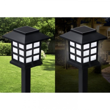 Set 6 lampi solare de gradina VarioShop®, LED, senzor de lumina, protectie IP44, ecologic, 37 x 8.5 x 8.5 cm, Negru [8]