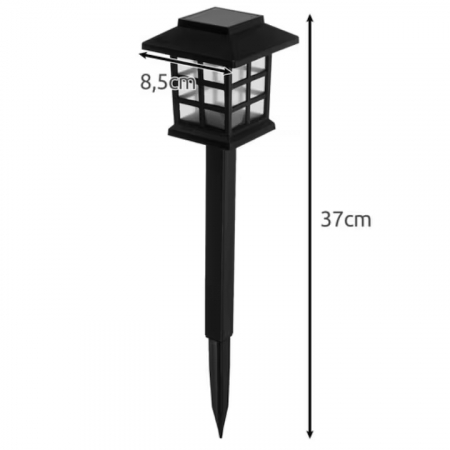 Set 6 lampi solare de gradina VarioShop®, LED, senzor de lumina, protectie IP44, ecologic, 37 x 8.5 x 8.5 cm, Negru [5]