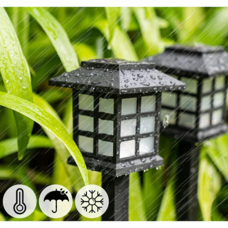 Set 6 lampi solare de gradina VarioShop®, LED, senzor de lumina, protectie IP44, ecologic, 37 x 8.5 x 8.5 cm, Negru [13]