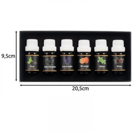 Set 6 uleiuri esentiale VarioShop®, aromaterapie, eucalipt, lavanda, portocala, menta, arbore de ceai, pin, potrivit pentru umidificatoare, difuzoare, filtre de aspirator, odorizante auto, 10 ml [9]