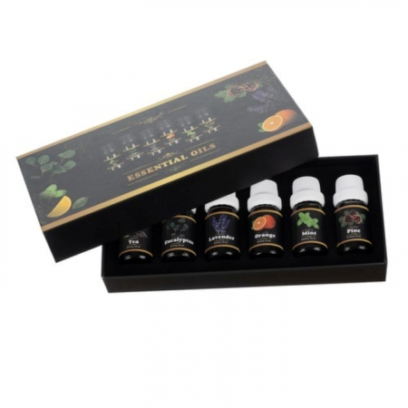 Set 6 uleiuri esentiale VarioShop®, aromaterapie, eucalipt, lavanda, portocala, menta, arbore de ceai, pin, potrivit pentru umidificatoare, difuzoare, filtre de aspirator, odorizante auto, 10 ml [5]