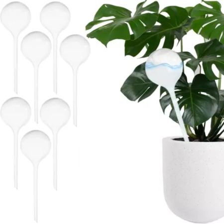 Bricolaj & Gradina - Set 8 irigatoare VarioShop®, pentru flori, plante de gradina, ghivece si plante de interior, irigare lenta, ideal pentru vacante, Transparent