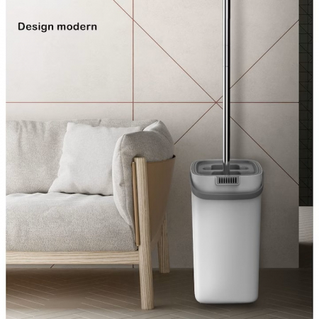 Set de curatenie cu mop si galeata VarioShop®, capacitate 5.7 litri, include 2 rezerve din microfibra,, ideal pentru utilizare in interior, realizat din plastic rezistent, cu perii sintetici, mop plat [9]