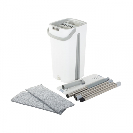 Maturi, Mopuri si galeti - Set de curatenie cu mop si galeata VarioShop®, capacitate 5.7 litri, include 2 rezerve din microfibra,, ideal pentru utilizare in interior, realizat din plastic rezistent, cu perii sintetici, mop plat