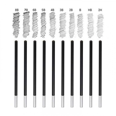Set de instrumente pentru schite VarioShop®, din 29 piese, include creioane si carbune din lemn natural, cu husa pentru depozitare pliabila, Negru/Maro [1]