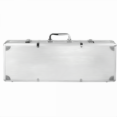 Set de Joc Poker Deluxe XXL VarioShop®, Ideal pentru Texas Holdem cu 500 Jetoane, Include 5 Zaruri, 2 Seturi de Carti, Echipat cu Servieta Securizata din Aluminiu, Argintiu [11]