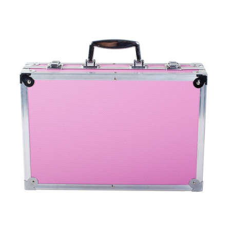 Set de pictura si desen pentru copii VarioShop®, 145 de piese, Cutie metalica, Roz [14]