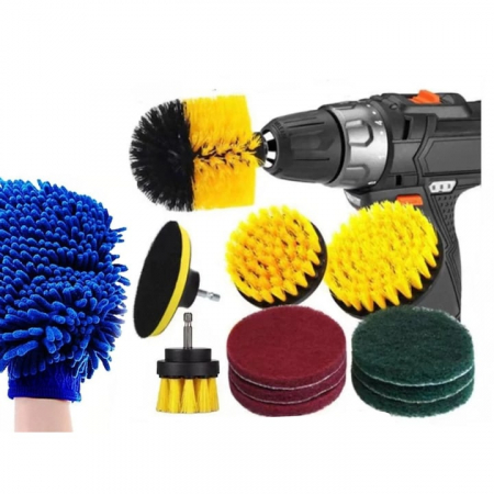 Set detailing auto 28 de piese VarioShop®, perii, bureti, prosoape din microfibra, versatil, curatare eficienta, interior/exterior, Multicolor [4]