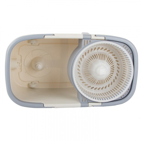 Set Galeata si Mop Rotativ VarioShop®, Rotire 360 Grade, Maner Telescopic Reglabil, Sistem de Stoarcere Automata, Supapa Scurgere, Toate Tipurile de Pardoseli, Alb/Gri [3]