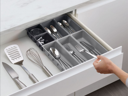 Set Organizator Multifunctional VarioShop®, 10 Recipiente de Diferite Marimi, Conectare Rapida Prin Carlige Speciale, Pentru Tacamuri, Unelte sau Alte Obiecte Mici, Montabil in Sertar, 52 x 43, 5 x 5  [5]