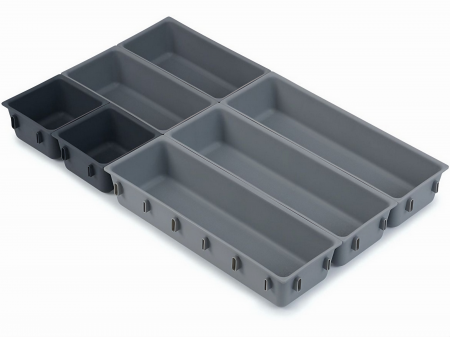 Set Organizator Multifunctional VarioShop®, 10 Recipiente de Diferite Marimi, Conectare Rapida Prin Carlige Speciale, Pentru Tacamuri, Unelte sau Alte Obiecte Mici, Montabil in Sertar, 52 x 43, 5 x 5  [29]