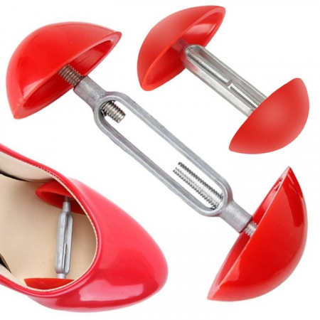 Produse ingrijire incaltaminte si accesorii - Set pentru largit pantofi VarioShop®, universal, ergonomic, reglabil, pentru marimile 35-46, ideal pentru pantofi cu tocuri inalte, papuci, pantofi sport, 2 bucati, plastic si metal, Rosu