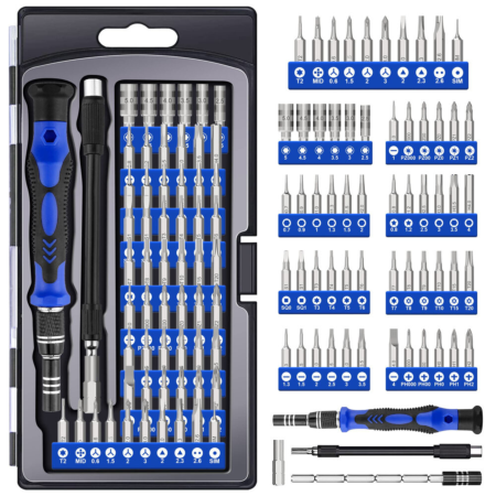 Scule electrice & Unelte - Set profesional 75 in 1 cu surubelnite de precizie VarioShop®, biti Torx, trusa universala compacta pentru reparatii electronice, telefoane, laptopuri, ochelari si dispozitive delicate, cu husa practi