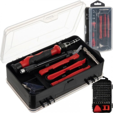 Scule electrice & Unelte - Set Surubelnite de Precizie 110 in 1 VarioShop®, 98 Biti, Ventuza, Penseta, Magnetizare, Maner Ergonomic, Carcasa Depozitare, pentru Electronice, Electrocasnice, Mobilier, Telefoane, Macbook, iMac, iP