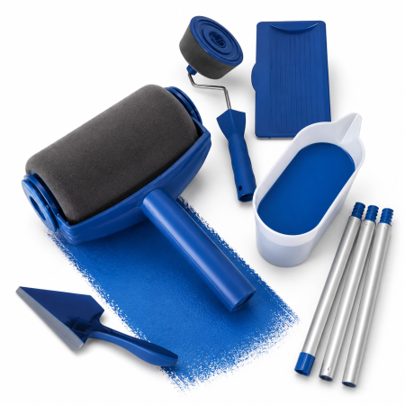 Scule electrice & Unelte - Set trafaleti pentru vopsea VarioShop®, cu rezervor, anti-picurare, maner pliabil 90 cm, accesorii pentru margini si colturi