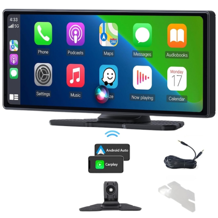 Auto & Moto - Sistem multimedia auto cu navigatie GPS VarioShop®, display 10.26 inch, Android & Apple CarPlay, Bluetooth, design elegant, ghidare vocala, conectivitate inteligenta, Negru
