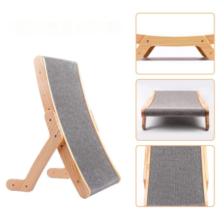 Ansambluri de joaca animale - Stalp de zgariat pentru pisici VarioShop®, cu picioare reglabile, stabil, din carton ecologic, design modern, usor de asamblat, ideal pentru joaca si relaxare, 43 x 25 cm, Gri