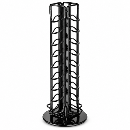 Articole pentru bauturi si cafele - Suport capsule cafea VarioShop, pentru organizare, compatibil Nespresso, rotativ 360°, capacitate 40 capsule, baza stabila, metal vopsit, inaltime 39,5 cm, negru