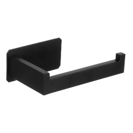 Accesorii toaleta - Suport metalic pentru hartie igienica VarioShop®, stil loft, cu montare pe perete fara gaurire, Negru mat