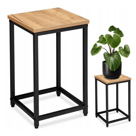 Ghivece si suporturi - Suport pentru plante metalic VarioShop®, 43.5 cm, design modern, structura otel rezistent, negru/crem