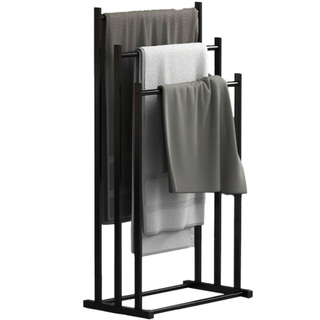 Casa & Bucatarie - Suport pentru prosoape VarioShop, stil loft, metal, negru mat