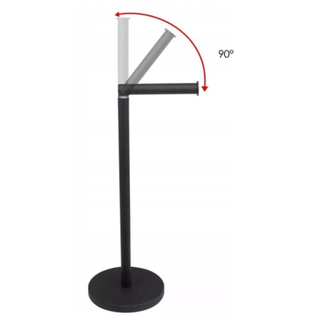 Suport vertical 2 in 1 pentru hartie igienica VarioShop®, design modern, otel inoxidabil, cu baza antiderapanta si depozitare pentru role de rezerva, ideal pentru baie, toaleta, spatii mici, Negru