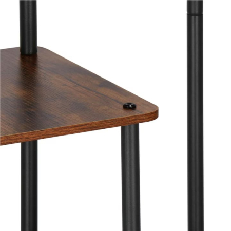 Suport vertical pentru flori si plante VarioShop®, 5 niveluri stil loft industrial, cadru metalic negru cu rafturi MDF culoare lemn, stabil si rezistent, capacitate 75 kg, pentru interior sau balcon [15]