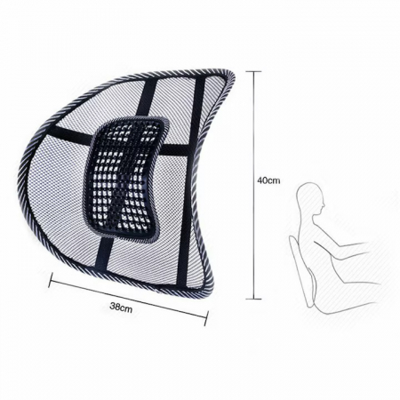 Suportul Terapeutic Lombar VarioShop®, pentru scaun auto sau birou, mentine si corecteaza postura, negru, 40 X 36.5 cm [1]