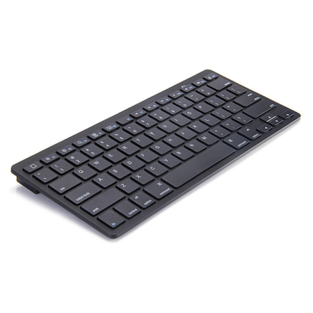 Tastaturi - Tastatura wireless Bluetooth universala VarioShop®, compatibila cu PC, iPad, Mac, Android, iOS, profil jos, 78 taste, design subtire si portabil, antiderapanta, ideala pentru birou si calatorii, Negru