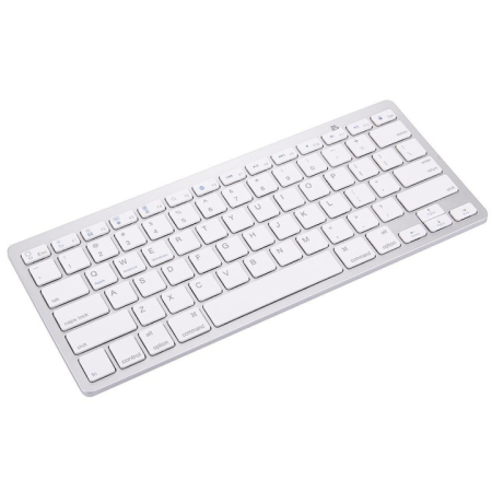 Tastaturi - Tastatura wireless Bluetooth universala VarioShop®, compatibila cu PC, iPad, Mac, Android, iOS, profil jos, 78 taste, design subtire si portabil, antiderapanta, ideala pentru birou si calatorii, Alb